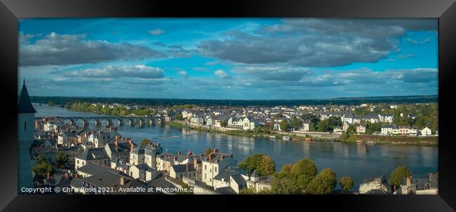 Saumur, Rooftops view over the city Framed Print by Chris Rose