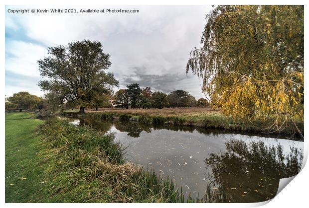 rain clouds gathering over Bushy Park Print by Kevin White
