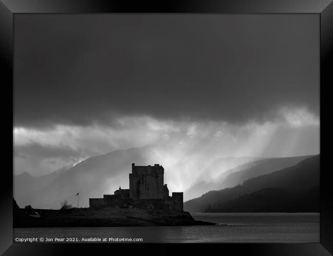 Storm Over Eilean Donan Castle Framed Print by Jon Pear