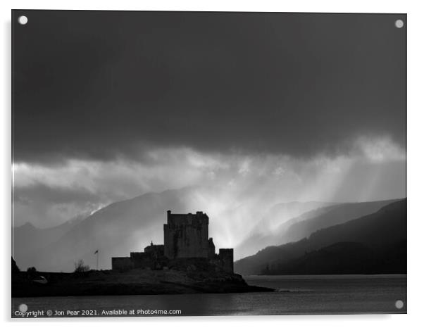 Storm Over Eilean Donan Castle Acrylic by Jon Pear