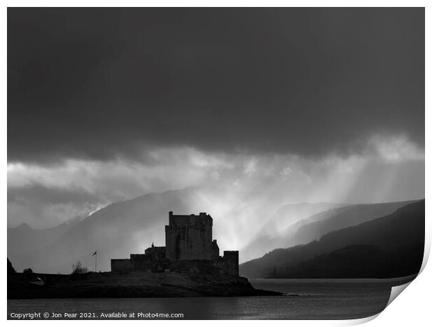Storm Over Eilean Donan Castle Print by Jon Pear