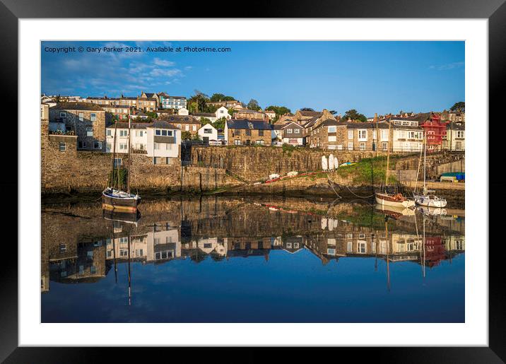 Newlyn Reflections Framed Mounted Print by Gary Parker