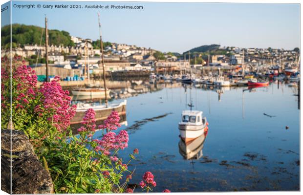 Newlyn Harbour View Canvas Print by Gary Parker