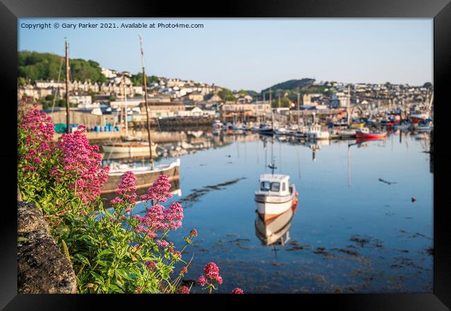 Newlyn Harbour View Framed Print by Gary Parker