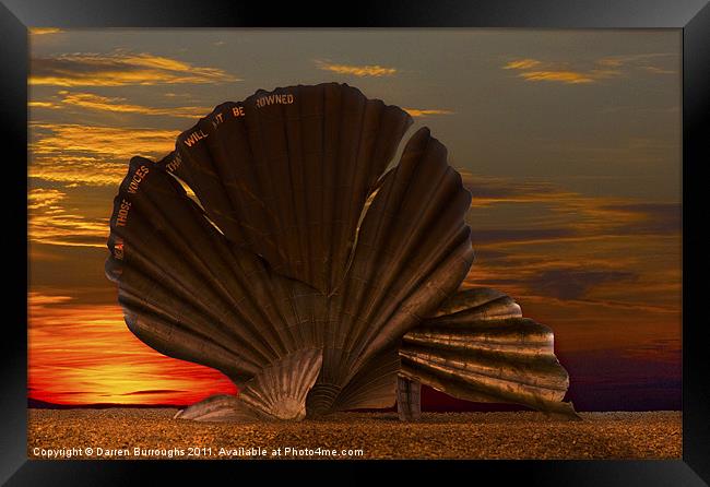 Scallop Sunrise at Aldeburgh Framed Print by Darren Burroughs