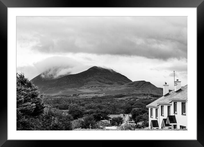 Croagh Patrick in cloud, Mayo, Ireland Framed Mounted Print by Phil Crean