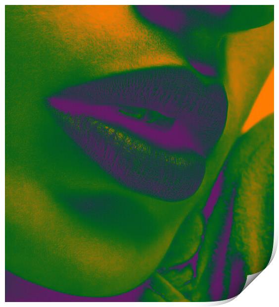 Abstract Sexy Lips Print by Amy Rogers