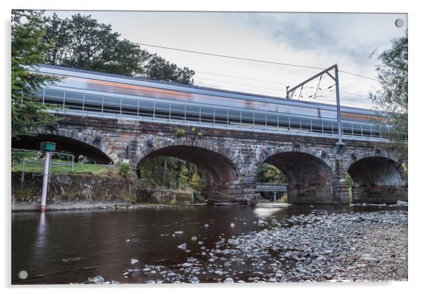 Train speeds over Six Arches Bridge Acrylic by Jason Wells