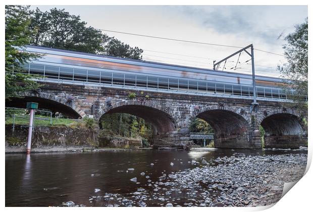 Train speeds over Six Arches Bridge Print by Jason Wells