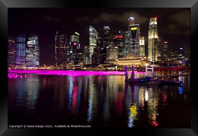 Marina Bay at New Year, Singapore Framed Print by Kasia Design