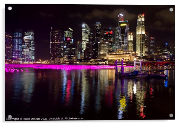 Marina Bay at New Year, Singapore Acrylic by Kasia Design