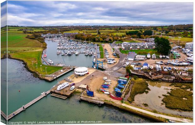 Island Harbour Marina Canvas Print by Wight Landscapes