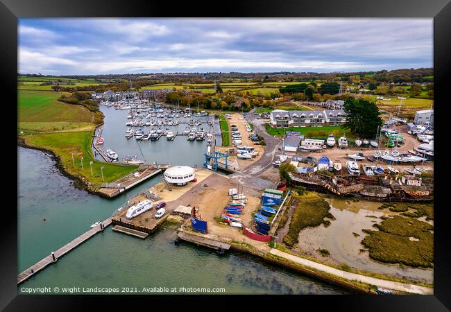Island Harbour Marina Framed Print by Wight Landscapes