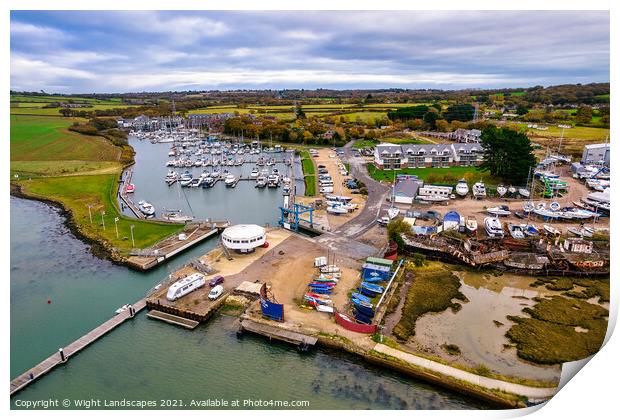 Island Harbour Marina Print by Wight Landscapes