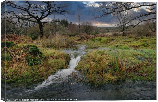Torrential Dartmoor Landscape Canvas Print by Roger Mechan