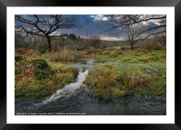 Torrential Dartmoor Landscape Framed Mounted Print by Roger Mechan
