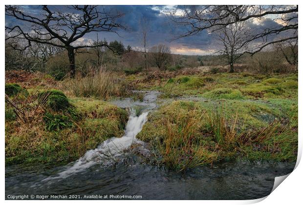 Torrential Dartmoor Landscape Print by Roger Mechan