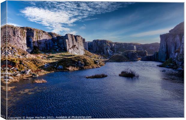 Granite Lake in a Former Quarry Canvas Print by Roger Mechan