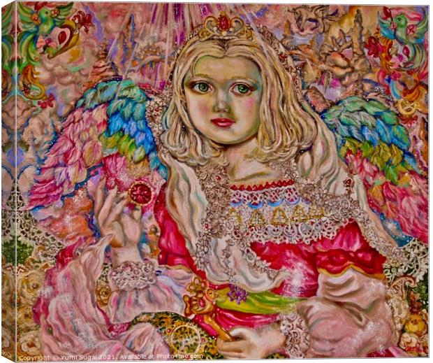 Yumi Sugai.An angel of the pink crystal. Canvas Print by Yumi Sugai