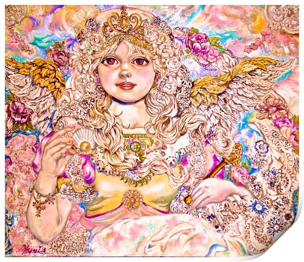 Yumi Sugai. The angel of the Golden pearl. Print by Yumi Sugai