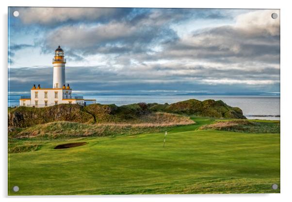 Turnberry Lighthouse and Ninth Green Acrylic by Derek Beattie