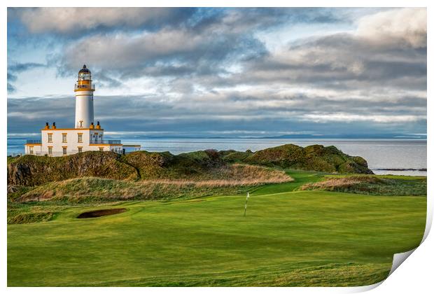 Turnberry Lighthouse and Ninth Green Print by Derek Beattie