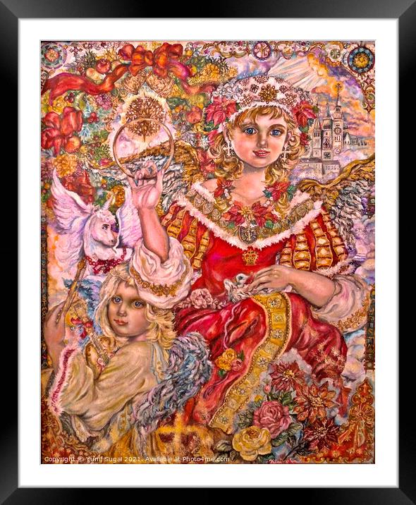 Yumi Sugai. Angels of Christmas. Framed Mounted Print by Yumi Sugai