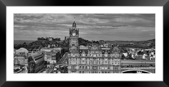 Calton Hill and Balmoral Clock Tower from the Scott Monument Framed Mounted Print by Joyce Storey