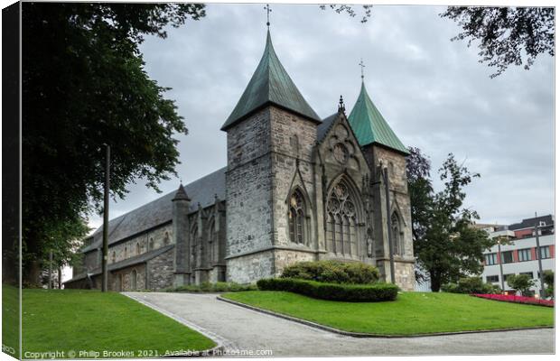 Stavanger Cathedral Canvas Print by Philip Brookes