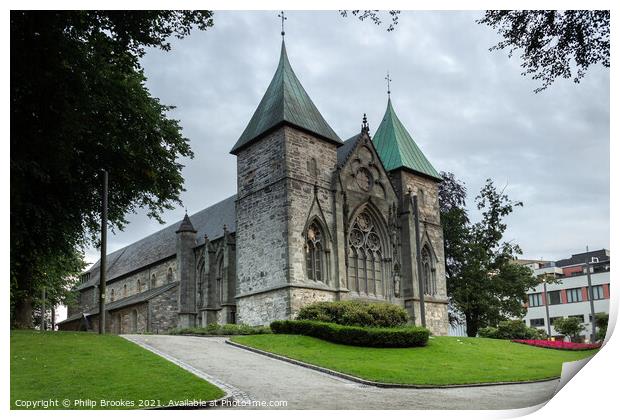 Stavanger Cathedral Print by Philip Brookes