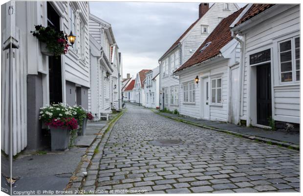 Old Stavanger Street Canvas Print by Philip Brookes