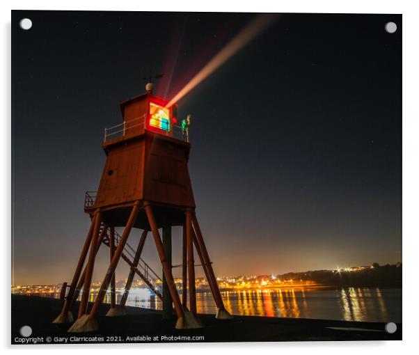 Herd Groyne Lighthouse Acrylic by Gary Clarricoates