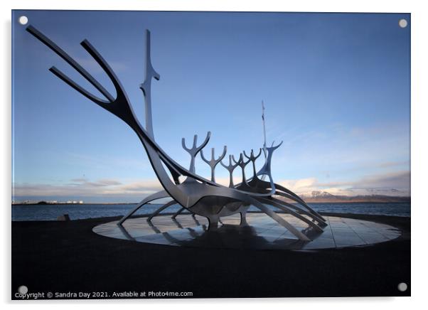 Iceland Solfar ( Sun Voyager )  Acrylic by Sandra Day