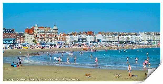 Weymouth Beach Panorama Print by Alison Chambers