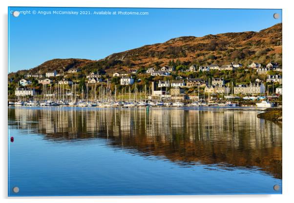 Tarbert reflections on Loch Fyne, Argyll Acrylic by Angus McComiskey