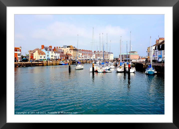 Weymouth Harbour, Dorset, UK. Framed Mounted Print by john hill