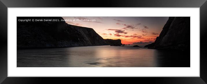Man O'War Bay Sunrise, Dorset (panoramic) Framed Mounted Print by Derek Daniel