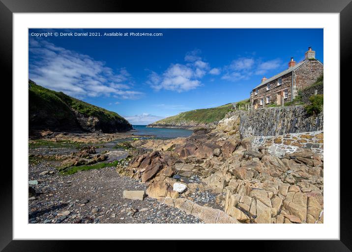 Secluded Cornish Cove Framed Mounted Print by Derek Daniel