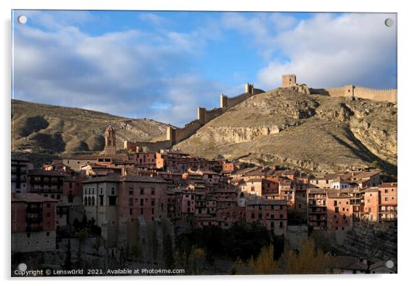 View over the mountain village of Albarracin, Spain Acrylic by Lensw0rld 