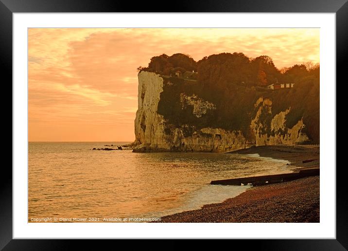 St Margarets Bay Sunset Framed Mounted Print by Diana Mower