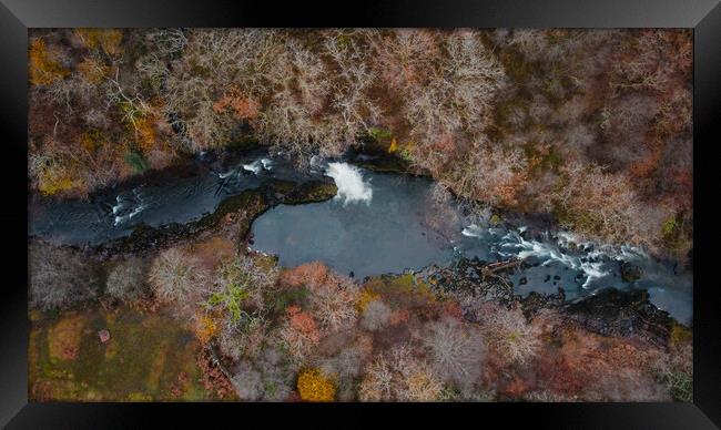 Drone view of the river Tawe Framed Print by Leighton Collins