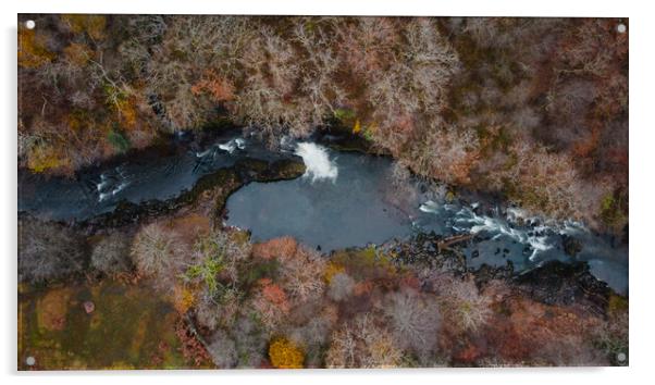 Drone view of the river Tawe Acrylic by Leighton Collins