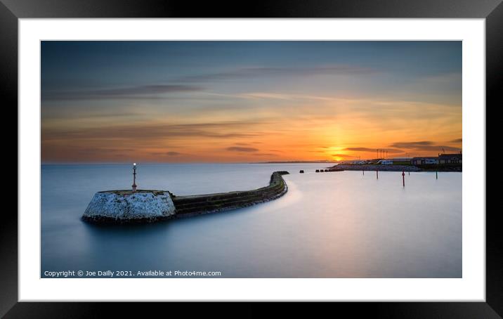 Moody Sunset Over Arbroath Harbour Framed Mounted Print by Joe Dailly