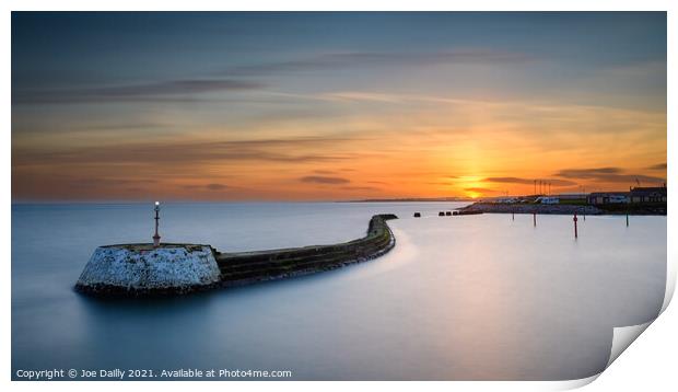 Moody Sunset Over Arbroath Harbour Print by Joe Dailly