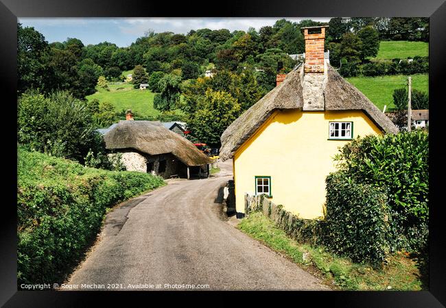 Serene Devon Thatched Cottage Framed Print by Roger Mechan