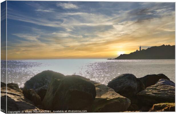 Serenity at Start Point Lighthouse Canvas Print by Roger Mechan