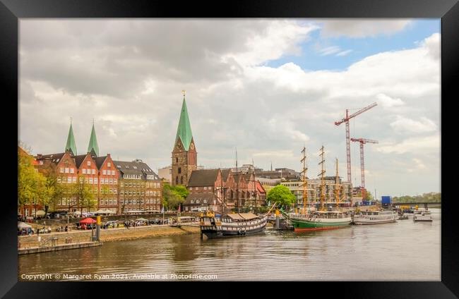 Scenic Beauty of Bremen's Waterfront Framed Print by Margaret Ryan