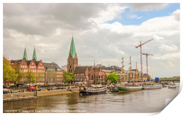 Scenic Beauty of Bremen's Waterfront Print by Margaret Ryan