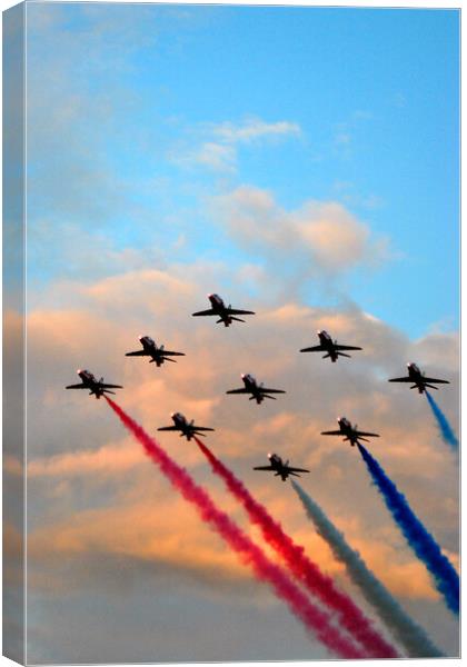 The Intense Precision of Red Arrow Aerobatics Canvas Print by Andy Evans Photos