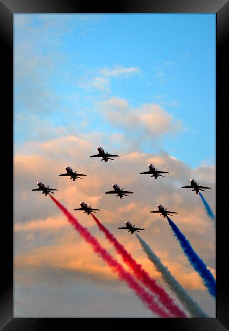 The Intense Precision of Red Arrow Aerobatics Framed Print by Andy Evans Photos